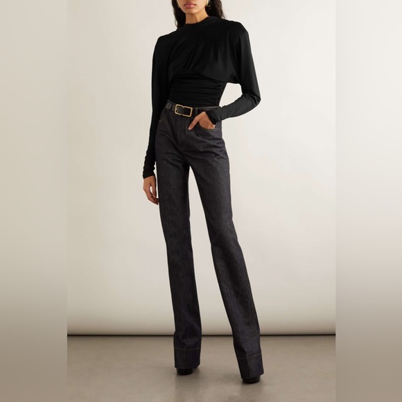 RUNWAY Saint Laurent Draped Jersey Open back Top - Picture 4 of 15